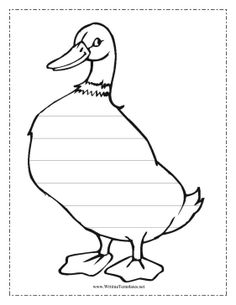 a duck with lined paper on it