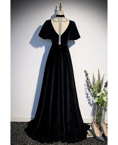 Get 10% off now! Buy elegant long black velvet vneck evening dress with sleeves at cheap price online. Free stable shipping and pro custom service since 2009. Elegant V-neck Velvet Wedding Dress, V-neck Velvet Evening Dress, Fitted Black Velvet V-neck Dress, Elegant Velvet V-neck Evening Dress, Velvet V-neck Evening Dress For Prom, Black Velvet Floor-length Dress For Formal Occasions, Elegant Velvet V-neck Prom Dress, Elegant V-neck Velvet Prom Dress, Elegant V-neck Velvet Dress For Prom