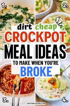 Easy and Cheap Dinners For Family! Healthy Crockpot Recipes. Cheap Healthy Dinners, Dinners On A Budget, Dirt Cheap Meals, Budget Friendly Meals, Keto Crockpot Recipes, Crockpot Soup, Cheap Easy Meals, Meals On A Budget