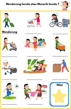 an activity sheet for children to learn english