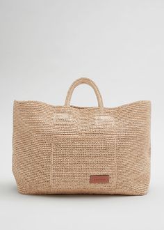 Large Woven Straw Tote - Straw - & Other Stories WW Strappy Leather Sandals, Straw Tote Bag, Straw Tote, Basket Bag, Strap Tops, Fashion Story, Online Shopping Clothes, Hobo Bag, Beach Bag