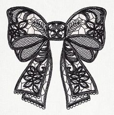 a drawing of a bow made out of lace