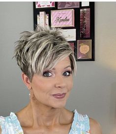 Different Color Hair Ideas For Short Hair, Funky Short Grey Hair Pixie Haircuts, Messy Pixie Haircut Choppy Layers Short Shag, Undercut Pixie Haircut For Thick Hair, Short Funky Hairstyles For Women Over 50, Short Silver Hair Pixie Cuts Older Women, Hairstyles For Short Short Hair, Short Spikey Hair For Women Over 50