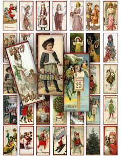 an assortment of christmas cards with pictures of children