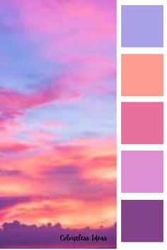 pink and blue sky with clouds in the background, color palette for photoshopped