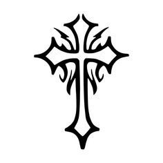 a black and white image of a cross