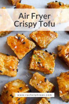 air fryer crispy tofu with text overlay