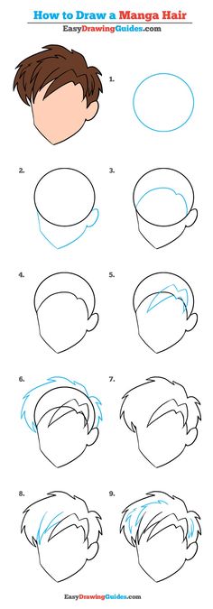 how to draw a man's hair step by step instructions for children and adults