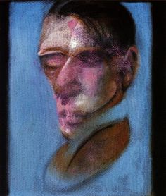 a drawing of a man's face in pastel