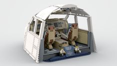 the interior of an airplane is shown in this 3d image, it appears to be made out of legos