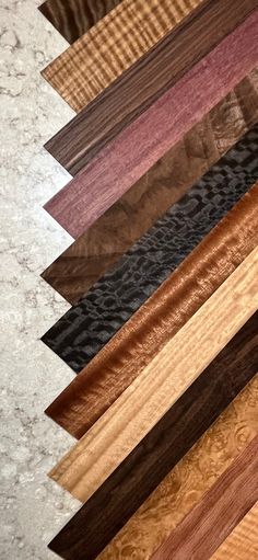 many different types of wood are arranged in the same pattern and color as well as each other