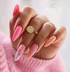 Nails Arts, Wow Nails, Indigo Nails, Subtle Nails, Vibrant Nails, Nails Colors, Heart Nails