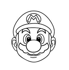 mario coloring pages for kids to print out and color with the mario bros face on it