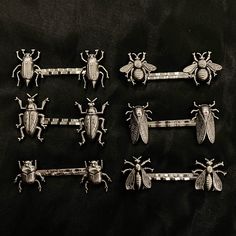 "With this you get 1 set of 2 silver metal hair pins featuring aged silver colored winged insects. Please specify which set you want! Pic 1: Long Beetle Pic 2: Winged Beetle Pic 3: Round Beetle Pic 4: Bee Pic 5: Cicada Pic 6: Fly They are all around 2 1/2\" long and around 1\" wide. Make sure to check out my shop for more hair pins, jewelry, accessories, and all sorts of fun stuff! Insect Hair Pins, Insect Jewelry, Cicada Hair Pins, Fly Hair Pins, Bug Hair Pins, Bee Hair Pins, Beetle Hair Pins, Winged Beetle, Goblincore Jewelry, Winged Insects, Bug Jewelry, Metalsmithing Jewelry, School Jewelry, Beautiful Bugs, Insect Jewelry, Metal Hair