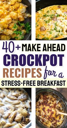 40+ Make Ahead Crockpot Recipes for a Stress-Free Breakfast Or Easy Brunch For a Crowd Quick Breakfast For Large Groups, Breakfast Carry In Ideas Crock Pot, Breakfast For Dinner For A Crowd, Lunch Ideas For Brunch, Easy Breakfast Ideas For Potluck, Make Ahead Breakfast For Guests, Easy Breakfast To Feed A Crowd, Breakfast Ideas For Crockpot, Breakfast Crowd Make Ahead