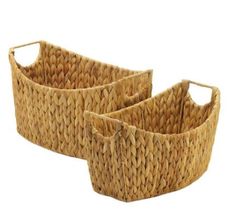 three woven baskets sitting on top of each other