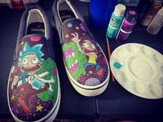 Hey, I found this really awesome Etsy listing at https://www.etsy.com/listing/708063924/custom-painted-shoe-of-your-choosing #rickandmorty #customshoes #custompaintedshoes #rickandmortyshoes Rick And Morty Shoes, Custom Painted Shoes, Pick Your Poison, Adult Swim, Custom Painted, Vintage Cartoon, Rick And Morty