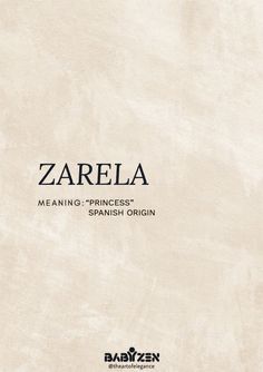 the cover of zarela meaning, princess's spanish origin by babatzen