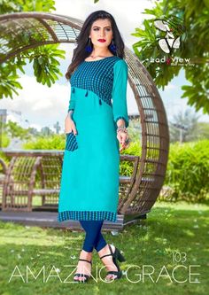 SAISHA BY LADY VIEW DESIGNER COLORFUL FANCY STYLISH HEAVY RAYON WITH DECENT PRINTED KURTIS AT WHOLESALE PRICE Plain Kurti Designs, Printed Kurtis, Simple Kurta Designs