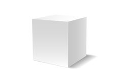 an empty white box on a white background with shadow from the front and back sides