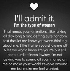 the poem for i'll admit it, i'm the type of woman