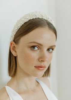 Bailey Headband – Jennifer Behr LLC Floral Headband Wedding, Pearl Bailey, Short Bridal Hair, Headbands For Short Hair, Floral Headpiece Wedding, Bridal Flower Headband, Pearl Bridal Headband, Luxury Hair Accessories, Bride Headband