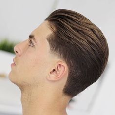 Slick Back Hair Styles For Men, Mens Slick Back Hairstyles Medium, Slick Back Mens Haircut, Men Slick Back Hairstyle, Slick Back Fade