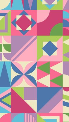 an abstract pattern with different colors and shapes