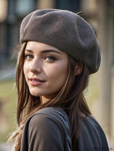 Poprose - Warm and Chic Wool Beret for Her Style Casual Beige Beret For Fall, Brown Vintage Winter Beret, Vintage Brown Beret For Winter, Casual Brown Beret For Winter, Casual Brown Winter Beret, Casual Gray Winter Beret, Classic Gray Beret For Winter, Casual Gray Beret For Fall, Classic Brown Beret For Fall