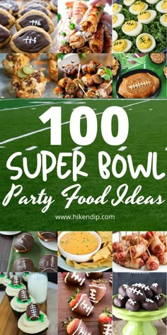 a collage of super bowl party food ideas