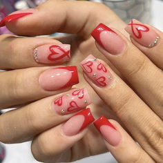 Perfect Valentine's Day gift for girlfriend, wife, women and girls Very Short Valentines Day Nails, Polygel Valentines Nails, Valentines Day Nail Inspo Short, Fun Valentines Nails Acrylic, Easy Vday Nails, Valentines Nails Ideas Pink, Valentine Day Nails With Initial, Cute Valentines Nails Pink, Cute Nails For Valentines Day