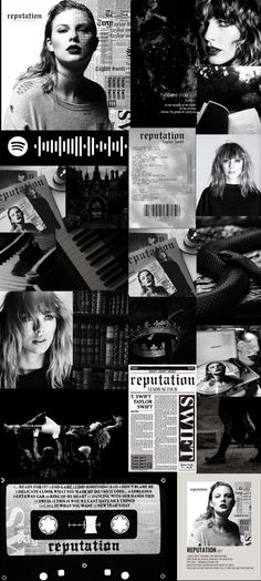 black and white collage with various images