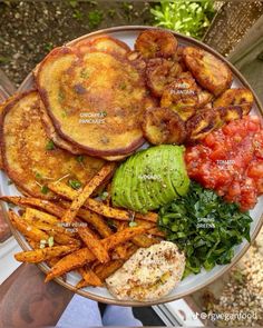 a plate full of different types of food