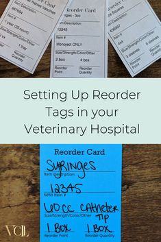 some tags that have been placed on top of each other with the words, setting up recorder tags in your veterinary hospital