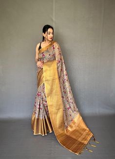 Description:   Embrace tradition with our Pattu Kalamkari saree, featuring a stunning brocade blouse and a contrast pallu adorned with intricate jari weaving.   Experience the luxury of smooth silk, beautifully enhanced by exquisite Kalamkari prints and embossed jari detailing.   The saree boasts a woven border, complemented by a stylish contrast blouse and pallu.   Stunning Kalamkari digital print adds a modern touch to timeless elegance.   Fabrics that speak to your soul   Hurry, book yours today! Luxury Multicolor Kalamkari Print Sets, Kalamkari Digital Print, Kalamkari Prints, Brocade Blouse, Brocade Blouses, Kalamkari Saree, Contrast Blouse, Your Soul, Timeless Elegance