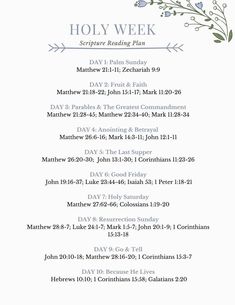 Bible Study For Easter Week, Easter Week Scriptures, Easter Week Reading Plan, Good Friday Bible Reading, Easter Week Bible Reading Plan, Easter Story Scripture, Scripture For Easter Week, Easter Week Bible Study, Easter Sunday Scripture