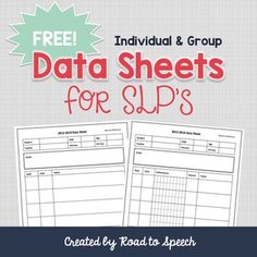 the free data sheets for students to use on their own worksheet, including an individual