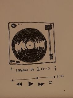 a drawing of a record player with the words i wanna be your's on it