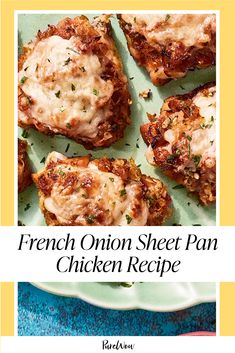 french onion sheet pan chicken recipe on a plate