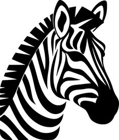 a zebra's head is shown in black and white