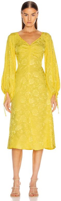 Staud Sofia Dress in Buttercup | FWRD Staud Dress, Chic Fashionista, Visit London, Mac Duggal, Plus Size Jeans, Fashion Sale, Jacquard Fabric, Autumn Fashion Women, Style Outfits