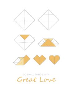 an origami card with the words do small things with great love