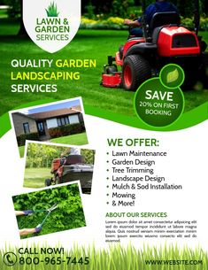 the lawn care flyer is shown