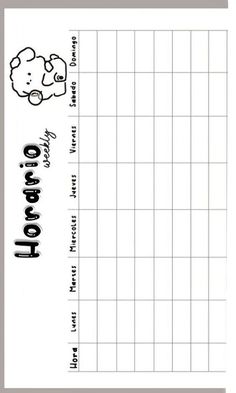 a graph paper with the words hello kitty and a teddy bear on it's side