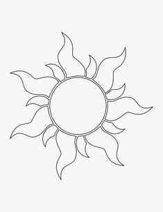 a drawing of a sun that is in the middle of it's outline, and has