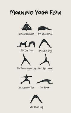 a poster with the words morning yoga flow