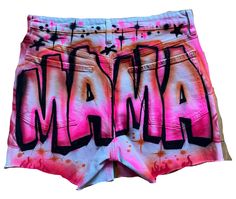 This listing is for a pair or OLD Navy brand shorts with the custom airbrush design on the front and back. Spray Paint Designs On Clothes, Airbrush Clothing, 90s Attire, Paint Shorts, Airbrush Clothes, Airbrush Design, Custom Jeans Diy, Jean Diy, Painted Shorts