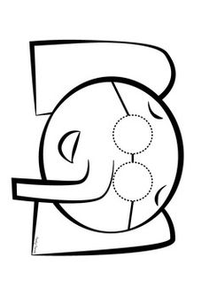 the letter b is for elephant coloring page