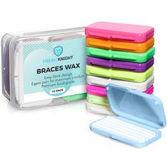 PRICES MAY VARY. Fresh Knight orthodontic wax for braces is very easy to stick on your braces or aligners to provide maximum comfort. Using braces wax on a regular basis prevents razor-sharp braces brackets from cutting into your skin! This wax for braces is specially crafted to prevent and ease pain and irritation from brace and aligner cuts. Fresh Knight is formulated with the highest quality food-grade wax you can trust to keep your mouth safe and comfortable. Item includes 10 cases, each wit Chipped Tooth, Braces Tips, Cute Braces, Dentist Appointment, Orthodontics Braces, Wax Strips, Preventative Health, Small Case, Ear Wax