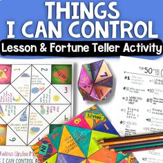 an image of things i can control lesson and fortune teller activity with text overlay